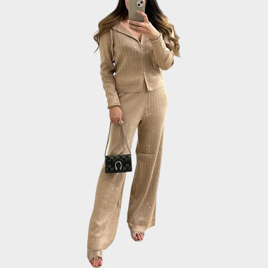 Elysian Lounge Set | Soft Fabric Blend, Elegant Shimmer Detail - Hartwella