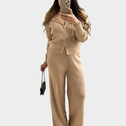 Elysian Lounge Set | Soft Fabric Blend, Elegant Shimmer Detail - Hartwella