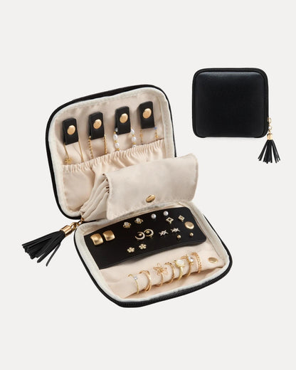 Elysian Travel Jewelry Pouch | Detachable Compartments, Velvet Lining - Hartwella
