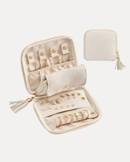 Elysian Travel Jewelry Pouch | Detachable Compartments, Velvet Lining - Hartwella