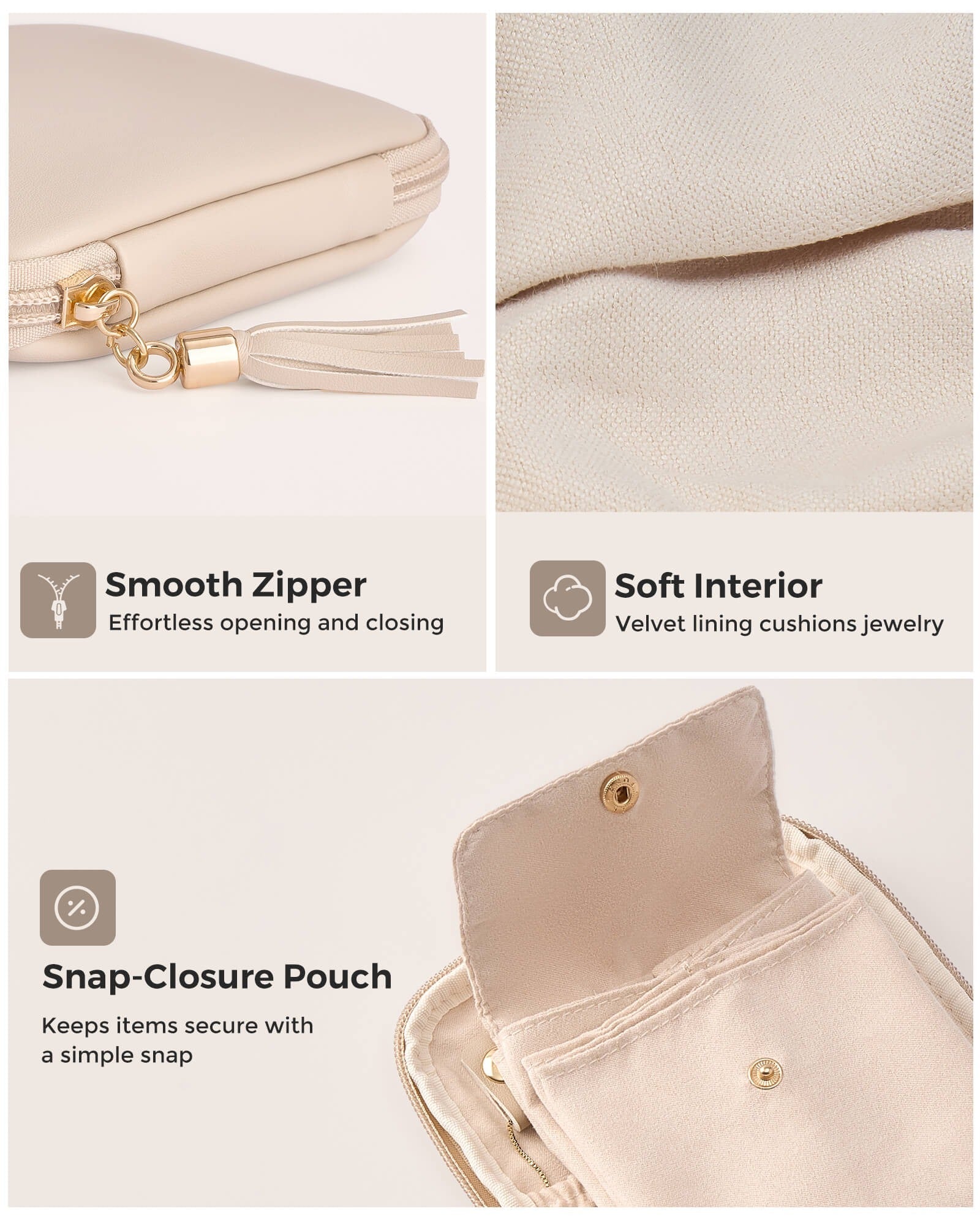 Elysian Travel Jewelry Pouch | Detachable Compartments, Velvet Lining - Hartwella