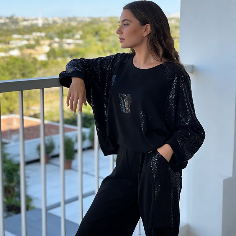 Elysian Two Piece Set | Casual Sequin Matching Set for Women - Hartwella