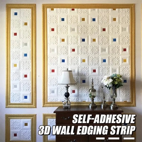 Elysian Wall Edging Strip | Self-Adhesive PE Foam, 3D Embossed Design - Hartwella