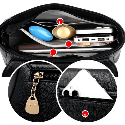 Elysian Women's Handbag | Genuine Leather, Multi-Layer Design - Hartwella
