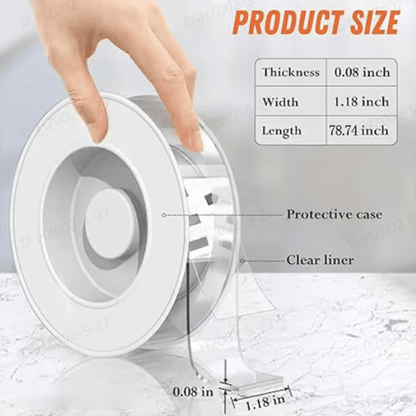 Elysium Double Sided Tape | Clear, Heavy-Duty Adhesion - Hartwella
