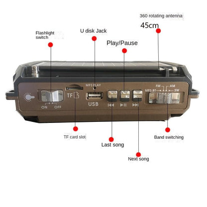 Eptchn Solar Radio | Multifunctional, Retro Design - Hartwella