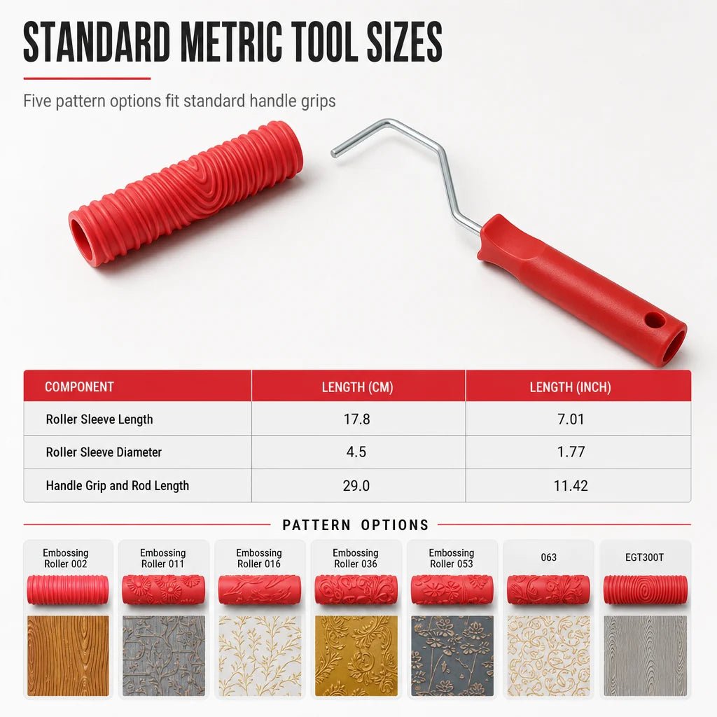 Evoke Texture Roller | Durable Rubber for Wood Grain Patterns - Hartwella