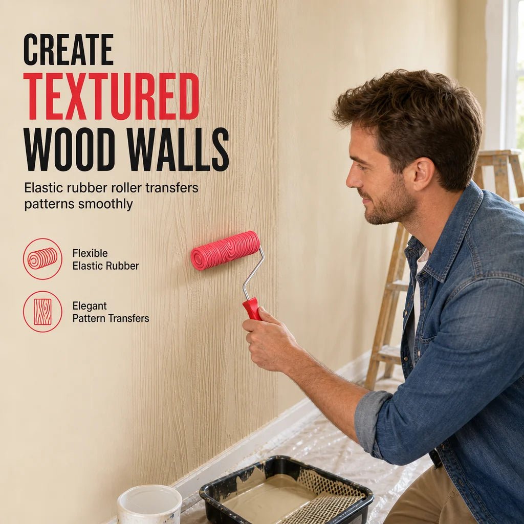 Evoke Texture Roller | Durable Rubber for Wood Grain Patterns - Hartwella