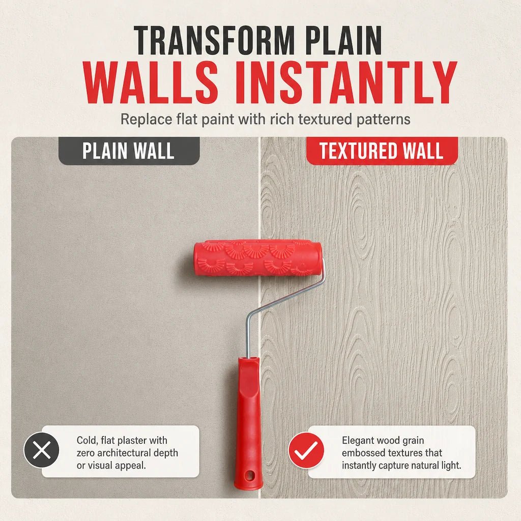 Evoke Texture Roller | Durable Rubber for Wood Grain Patterns - Hartwella