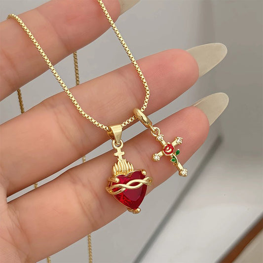 Faithful Pendant Necklace | Dual-Pendant Design, Adjustable Chain - Hartwella