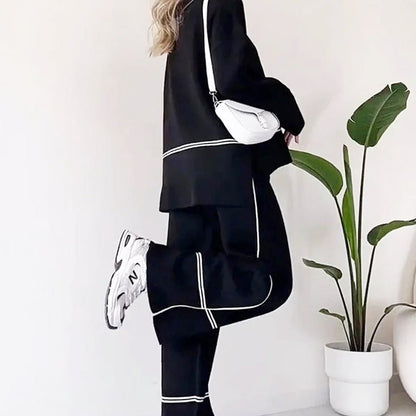 Fina Knitted Sweater Set | Stylish Wide-Leg Design - Hartwella