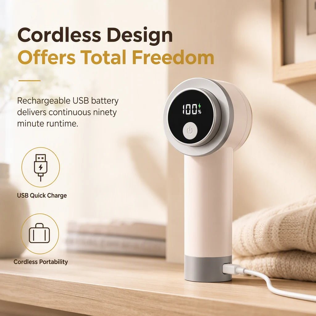 Fiora Fabric Shaver | Rechargeable, Digital Display, 3 Adjustable Modes - Hartwella
