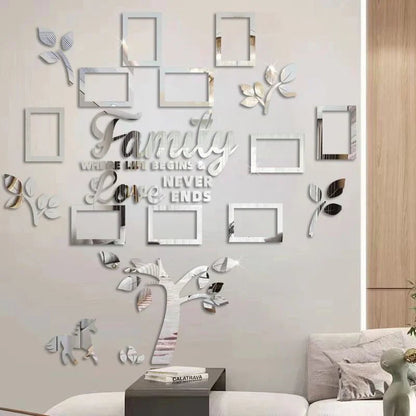 Fiora Family Tree Wall Art | 3D Acrylic Design with Integrated Photo Frames - Hartwella