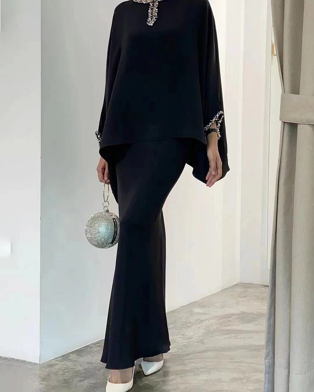 Fiora Two Piece Set | Irregular Top and Mid-Length Skirt, Comfortable Polyester Matching Set for Women - Hartwella