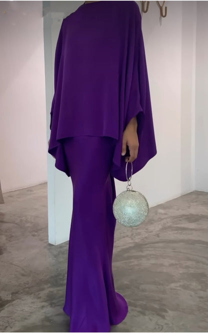 Fiora Two Piece Set | Irregular Top and Mid-Length Skirt, Comfortable Polyester Matching Set for Women - Hartwella
