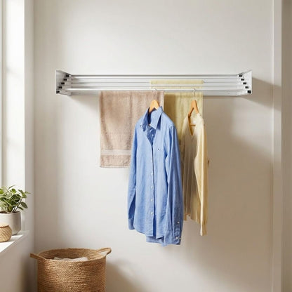 Fiora Wall-Mounted Drying Rack | Foldable Space-Saving Design for Clothes and Laundry - Hartwella