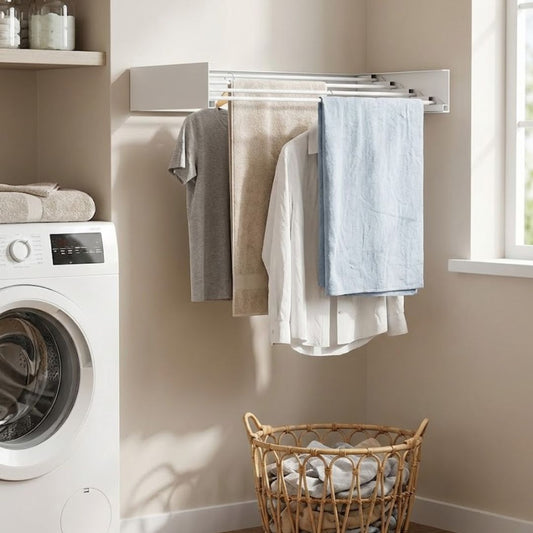 Fiora Wall-Mounted Drying Rack | Foldable Space-Saving Design for Clothes and Laundry - Hartwella