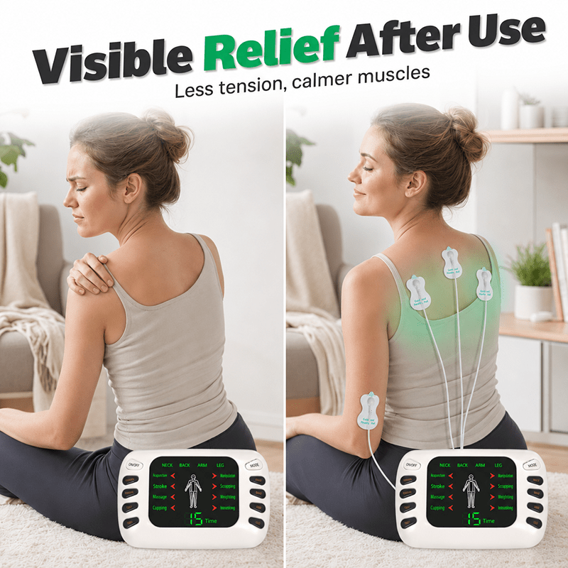 Flectra Electric Massager | Dual Output Pulse for Neck, Back, and Muscle Relaxation - Hartwella