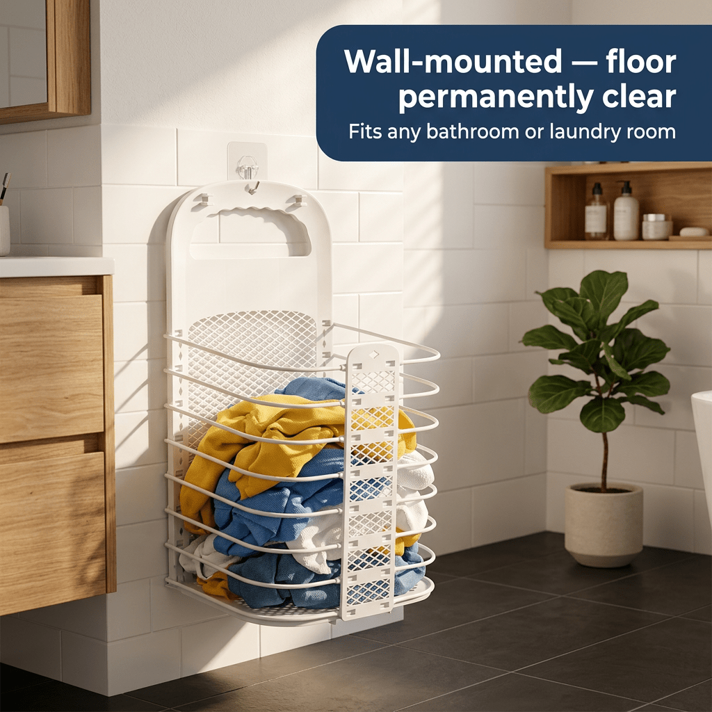Flectra Laundry Basket | Foldable, Wall-Mounted Space Saver - Hartwella