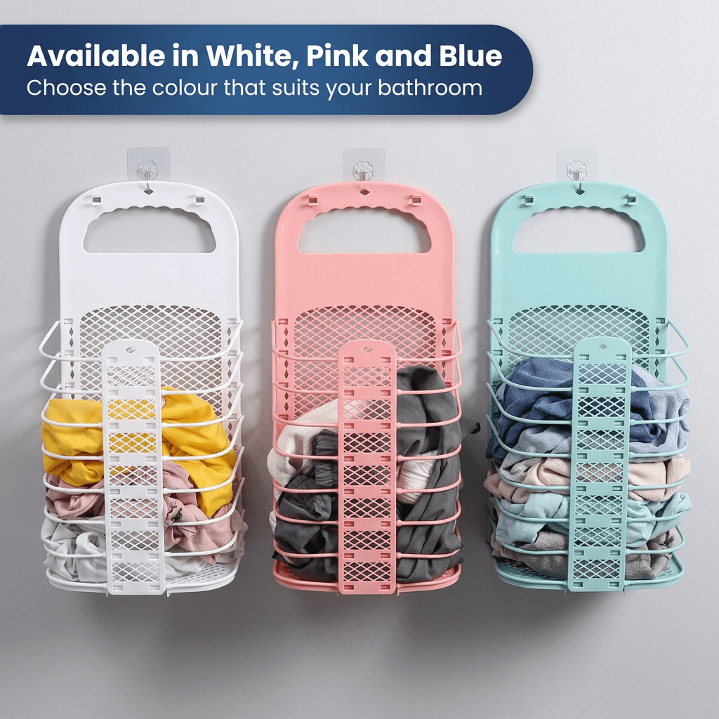 Flectra Laundry Basket | Foldable, Wall-Mounted Space Saver - Hartwella