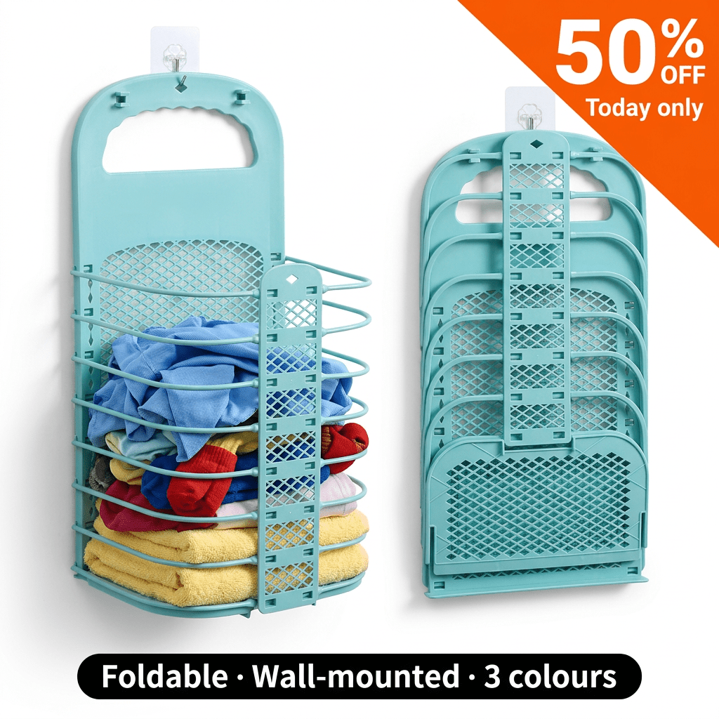 Flectra Laundry Basket | Foldable, Wall-Mounted Space Saver - Hartwella