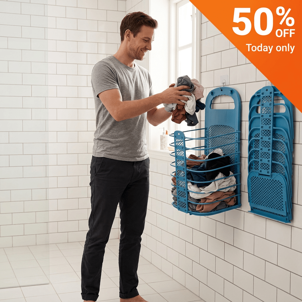 Flectra Laundry Basket | Foldable, Wall-Mounted Space Saver - Hartwella