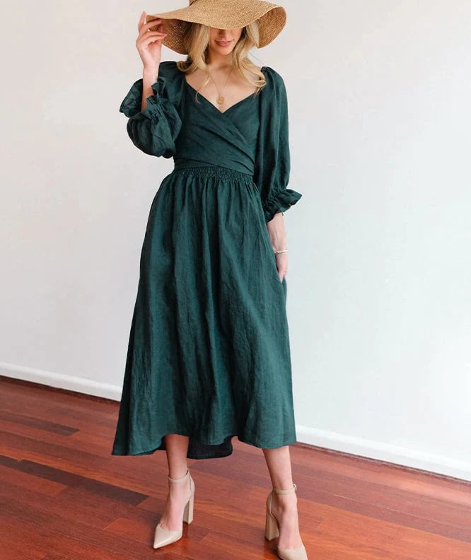 Fleur Multi - Wear Dress | Reversible, Cotton, Lantern Sleeves, Perfect for Summer and Cocktail Events - Hartwella