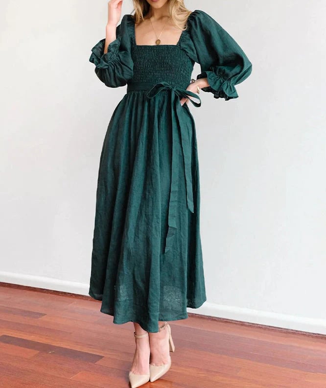 Fleur Multi - Wear Dress | Reversible, Cotton, Lantern Sleeves, Perfect for Summer and Cocktail Events - Hartwella