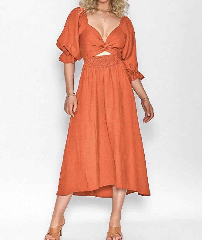 Fleur Multi - Wear Dress | Reversible, Cotton, Lantern Sleeves, Perfect for Summer and Cocktail Events - Hartwella