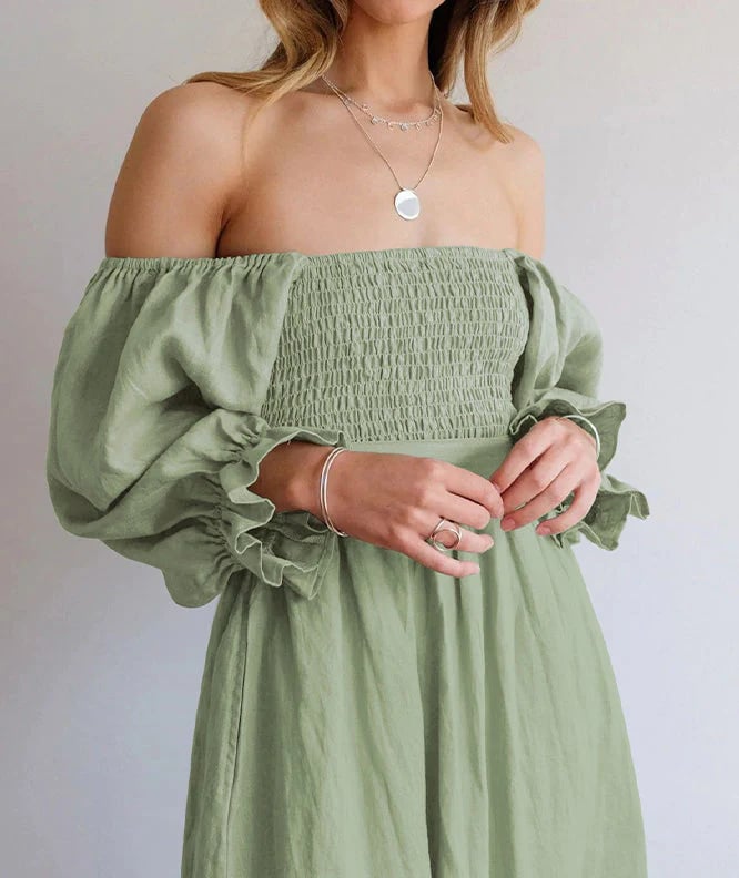 Fleur Multi - Wear Dress | Reversible, Cotton, Lantern Sleeves, Perfect for Summer and Cocktail Events - Hartwella