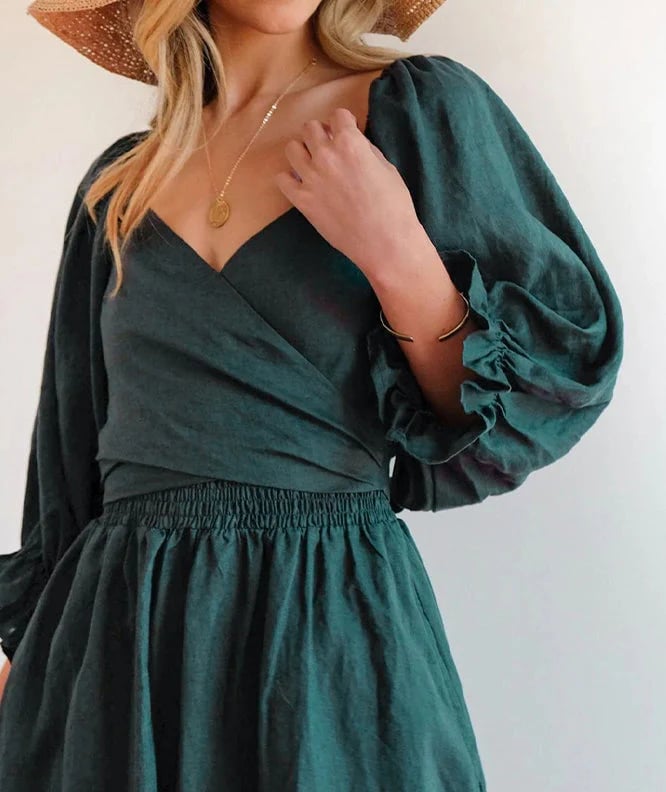 Fleur Multi - Wear Dress | Reversible, Cotton, Lantern Sleeves, Perfect for Summer and Cocktail Events - Hartwella