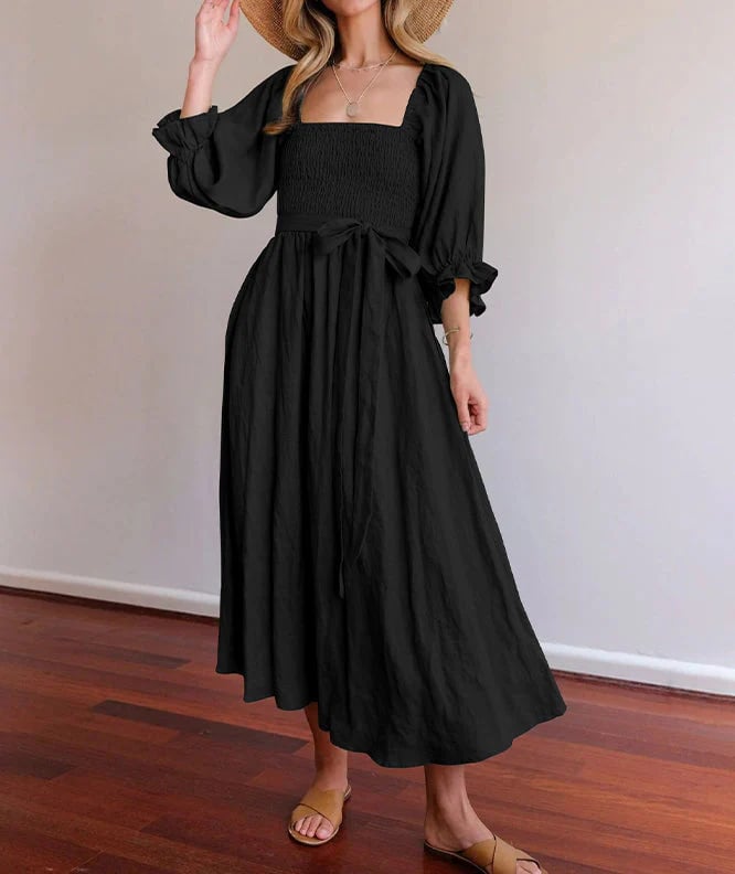 Fleur Multi - Wear Dress | Reversible, Cotton, Lantern Sleeves, Perfect for Summer and Cocktail Events - Hartwella