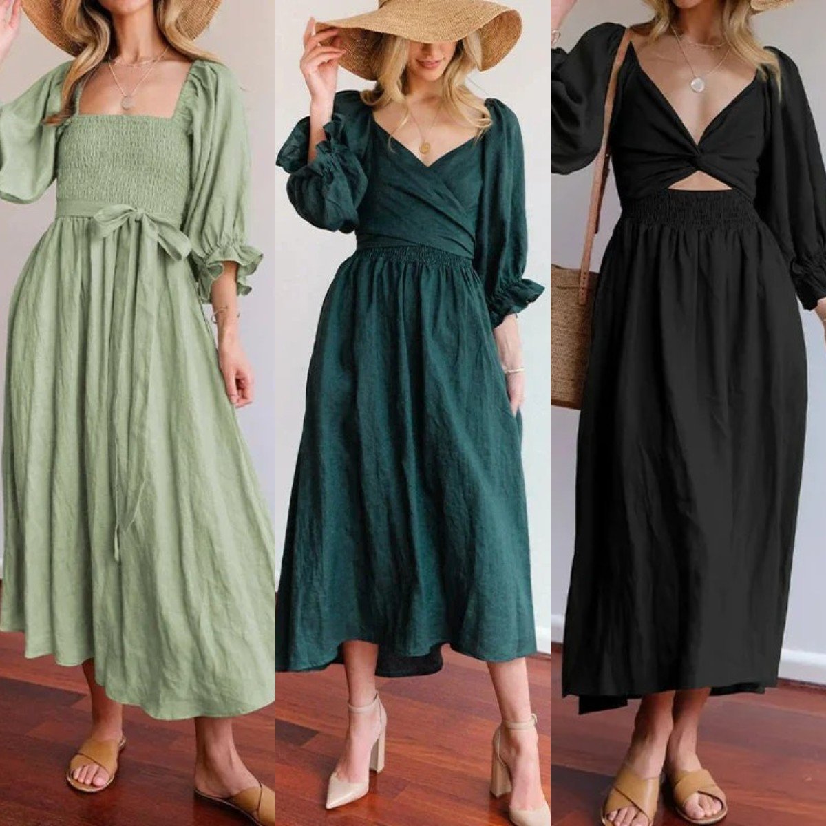 Fleur Multi - Wear Dress | Reversible Cotton, Lantern Sleeves, Wedding Guest & Summer Dress - Hartwella