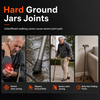 Flexi Folding Crutches | Shock Absorbing, Non-Slip, Adjustable Aluminum - Hartwella