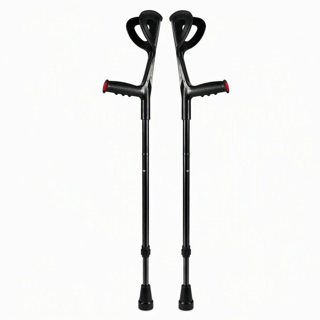 Flexi Folding Crutches | Shock Absorbing, Non-Slip, Adjustable Aluminum - Hartwella