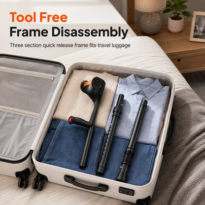 Flexi Folding Crutches | Shock Absorbing, Non-Slip, Adjustable Aluminum - Hartwella