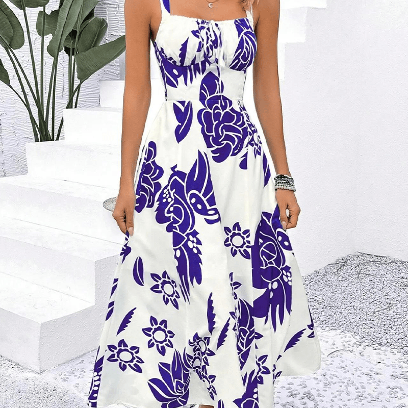 Flora Dress | Women's Floral Print, Adjustable Straps - Hartwella