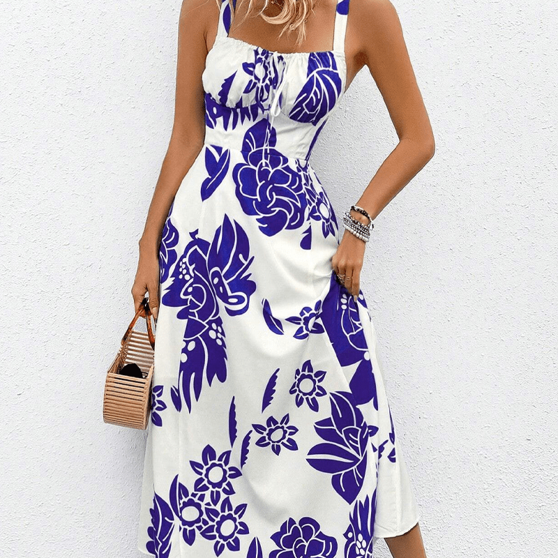 Flora Dress | Women's Floral Print, Adjustable Straps - Hartwella