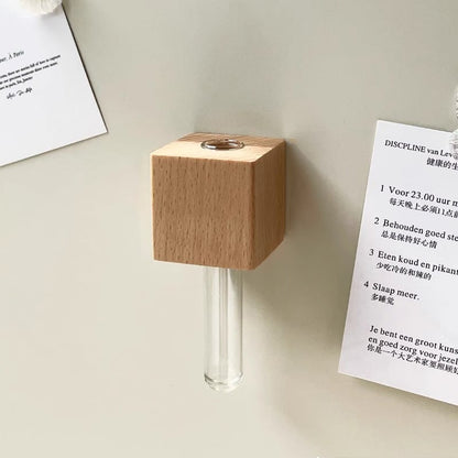 Flora Magnetic Flower Vase | Eco - Friendly Wood, Tool - Free Installation - Hartwella