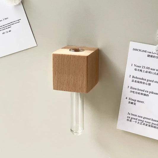 Flora Magnetic Flower Vase | Eco - Friendly Wood, Tool - Free Installation - Hartwella