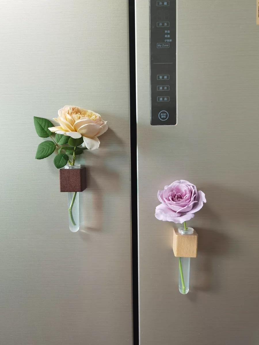 Flora Magnetic Flower Vase | Eco - Friendly Wood, Tool - Free Installation - Hartwella