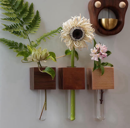 Flora Magnetic Flower Vase | Eco - Friendly Wood, Tool - Free Installation - Hartwella