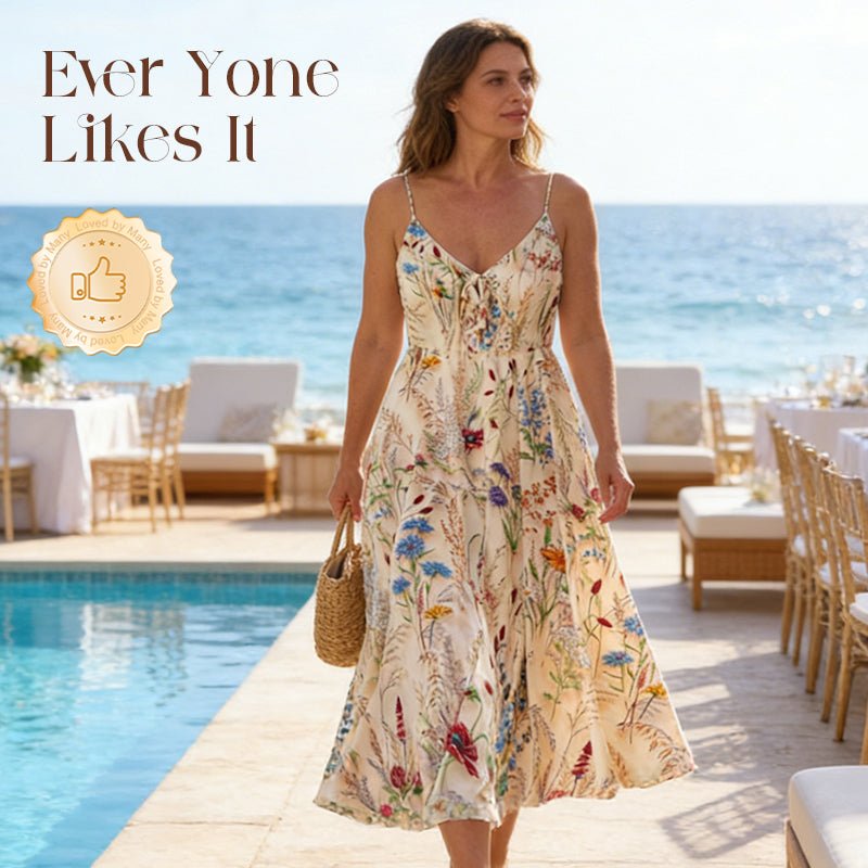 Flora Plus Size Dress | Lightweight Polyester, A - Line Floral Midi - Hartwella