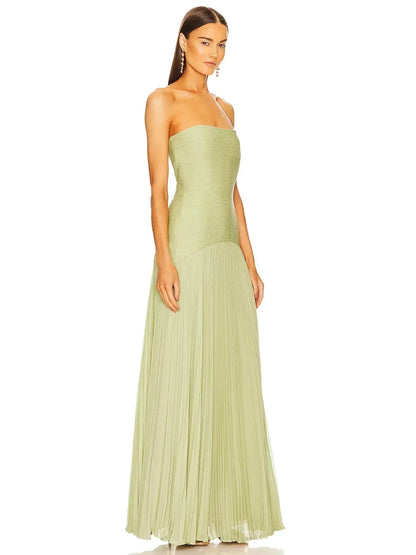 Flowy Green Long Dress - Hartwella