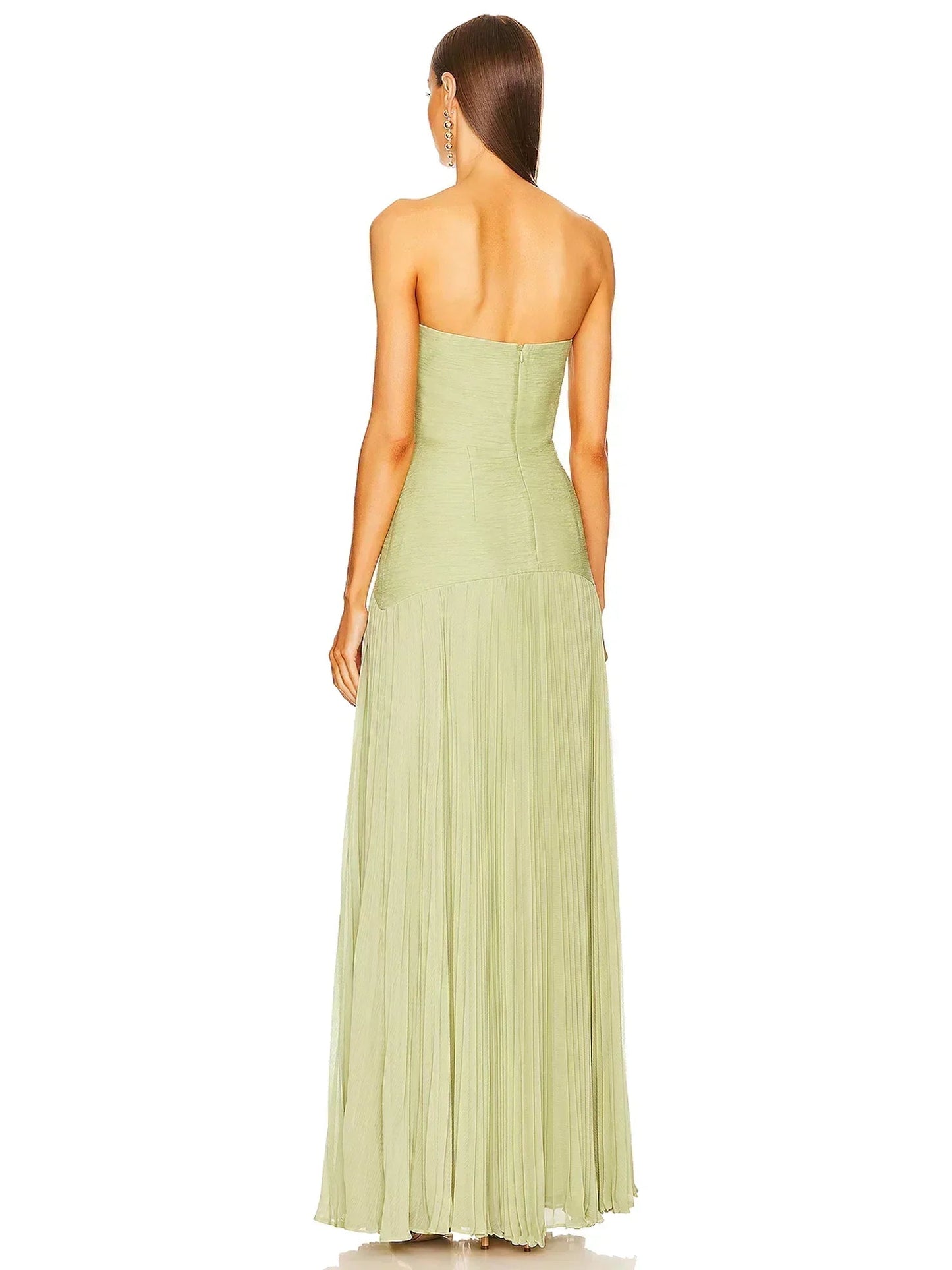 Flowy Green Long Dress - Hartwella