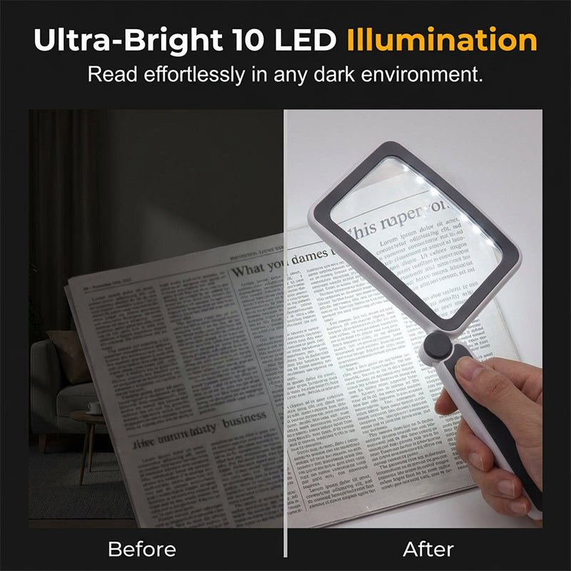 Folio Magnifier | LED Illumination, Ergonomic Design - Hartwella
