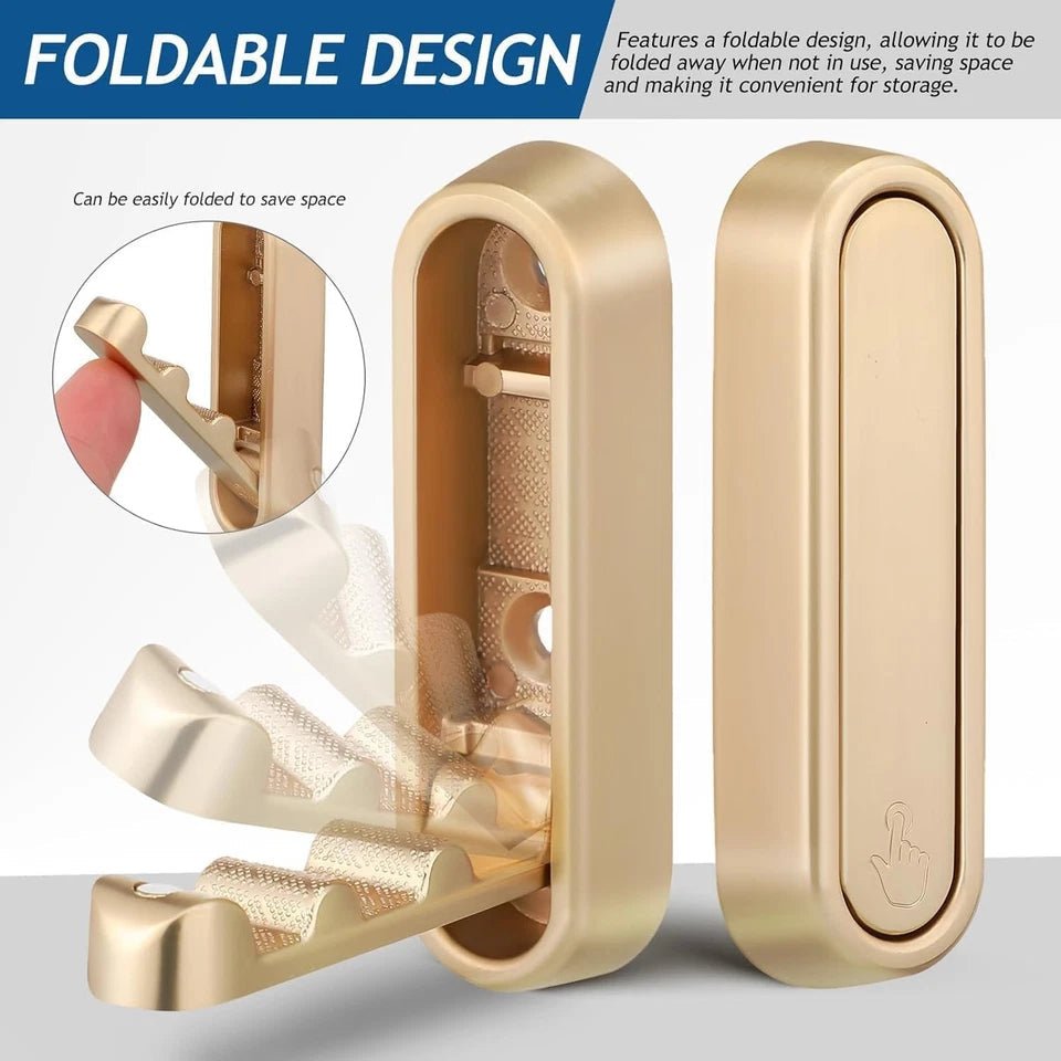 Folio Wall Hooks | Heavy - Duty Zinc Alloy, Foldable Design - Hartwella