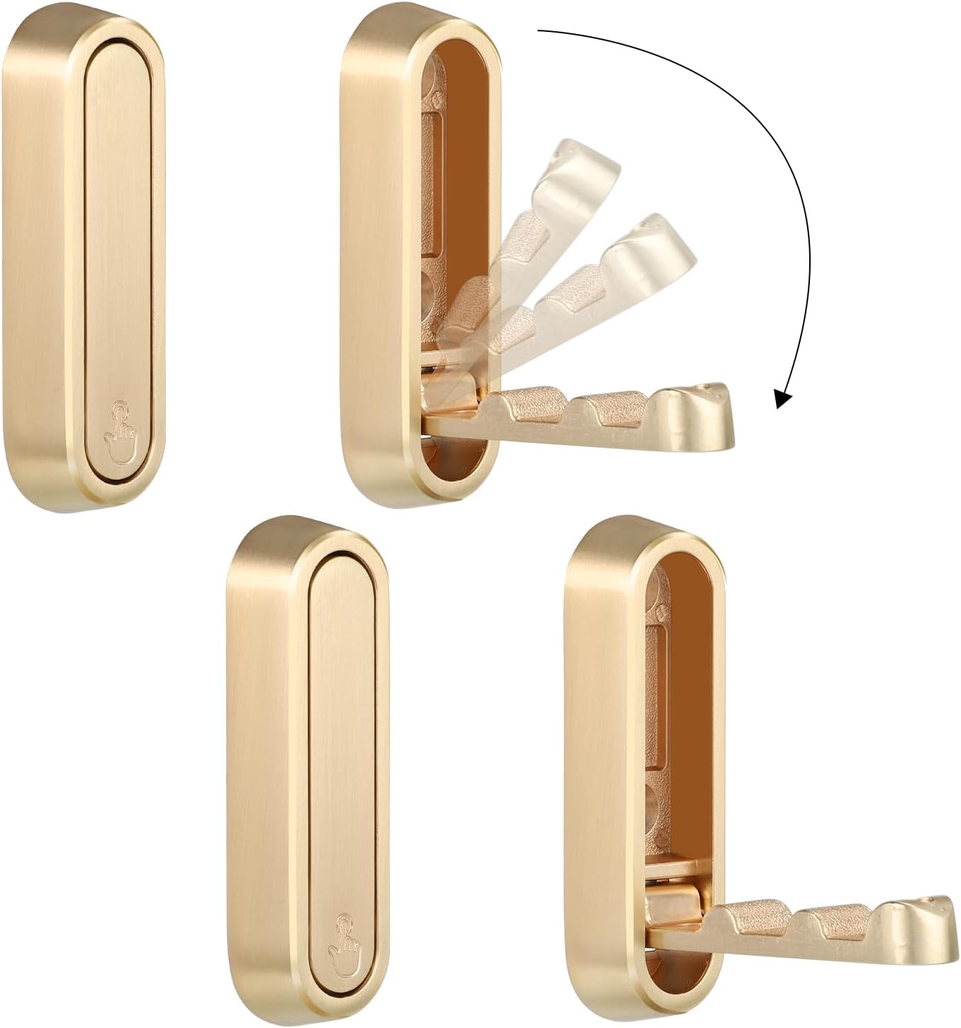 Folio Wall Hooks | Heavy - Duty Zinc Alloy, Foldable Design - Hartwella