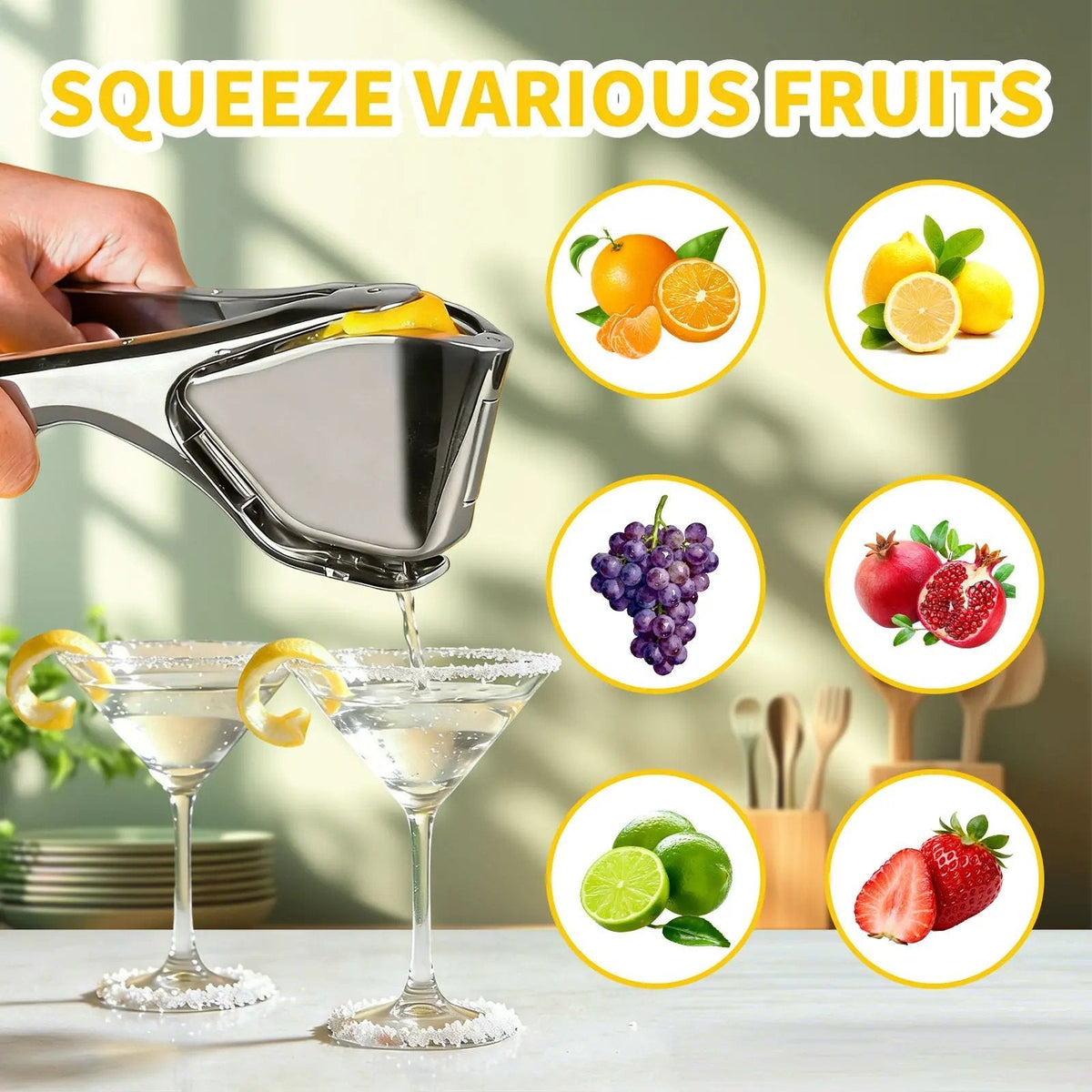 Fresco Citrus Squeezer | Heavy Duty Stainless Steel Lemon and Lime Juicer - Hartwella