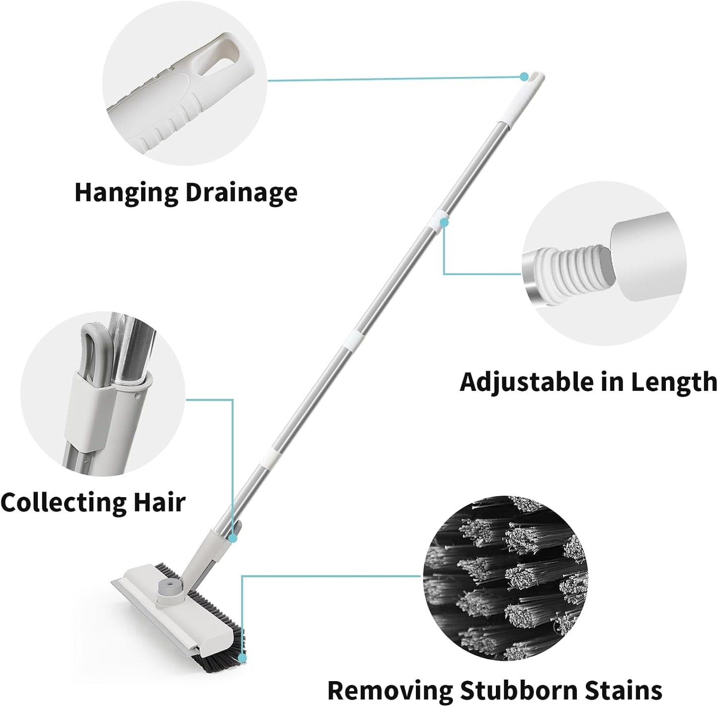 Fresco Floor Scrub Brush | 3 - in - 1 Heavy - Duty with Long Handle - Hartwella